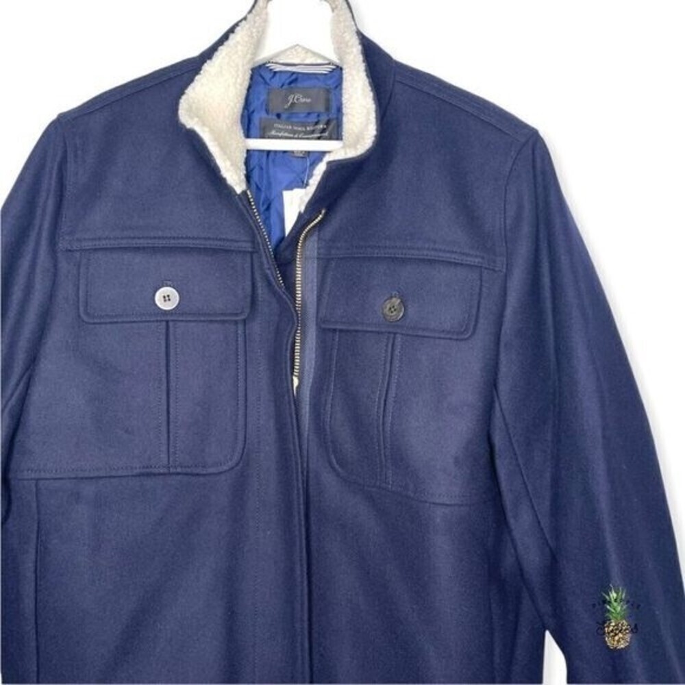 J. CREW Melton Wool Blue Jacket  - Picture 2 of 11